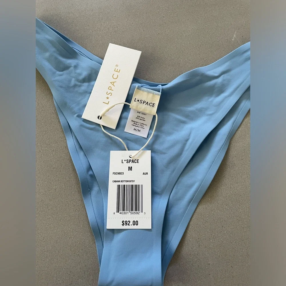 NWT L*Space Seamless Alana Top & Cabana Bottom M Light Blue - Picture 8 of 8